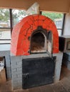 Ope fred firewood pizza oven Royalty Free Stock Photo