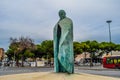 Pope John Paul statue at Termini station in Rome Italy Royalty Free Stock Photo