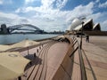 Opera house and Opera bar in Sydney are quiet and empty with people during covid 19 lock down, people stay at home. Australia:28-