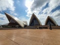 Opera house and Opera bar in Sydney are quiet and empty with people during covid 19 lock down, people stay at home. Australia:28-