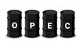 OPEC black barrels with oil.