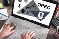 Opec concept on a laptop screen
