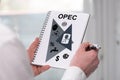 Opec concept on a notepad