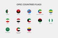 OPEC Countries flag icons collection