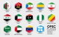 Opec countries. Flags of opec the organization of the petroleum exporting countries.