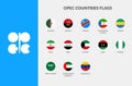 OPEC Countries (Organisation of the Petroleum Exporting Countries) Circle flag icon set