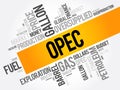 OPEC Organization of the Petroleum Exporting Countries  word cloud collage, business concept background Royalty Free Stock Photo