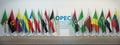 OPEC. Symbol and flags of OPEC countries Royalty Free Stock Photo