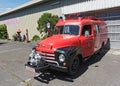 Opel Blitz fire-fighting vehicle on the site of the former Frankfurt-Bonames airfield