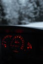 Opel car panel on the winter road