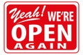 Open again sign