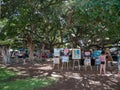 Open air art market in Lahaina Maui Hawaii