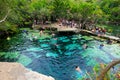 Open air cenote at the Yucatan jungle in Mexico