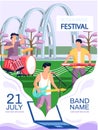 Open air concert in outdoor summer music festival in South Korean city Busan promotional banner