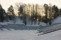 Open air concert venue in a park in Vilnius in winter. Lithuania Royalty Free Stock Photo