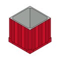 Open air drop box from the game PlayerUnknowns Battlegrounds. PUBG. Isometric container. Battle royal concept. Vector.