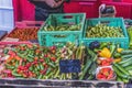 Open Air Farmers Market inner Harbor Honfluer France Royalty Free Stock Photo