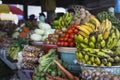 Open air fruit market in the village in Bali, Indonesia. Royalty Free Stock Photo