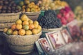 Open air fruit market in the village in Bali. Selective Focus Royalty Free Stock Photo