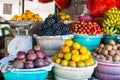 Open air fruit market in the village Royalty Free Stock Photo