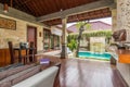 Open air living room at traditional villa Royalty Free Stock Photo