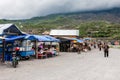 An open air market on the slope of Mount Merapi, Indonesia Royalty Free Stock Photo