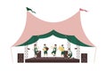 Open-air Oktoberfest concert flat concept vector illustration Royalty Free Stock Photo