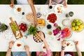 Open-air picnic for young students Royalty Free Stock Photo