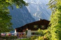 Tourist destinaion lodge in Alps spring scenery