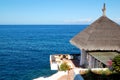 Open-air restaurant with a view on Atlantic Ocean Royalty Free Stock Photo