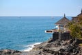 Open-air restaurant with a view on Atlantic Ocean Royalty Free Stock Photo