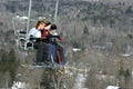 Open air ski lift, Windham Mountain Ski, New York Royalty Free Stock Photo