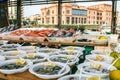 Bari, seafood market, sushi Royalty Free Stock Photo