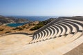 The open-air theatre on Ios Island. Cyclades Islands, Greece Royalty Free Stock Photo