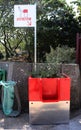 Open-air urinal in Paris, France Royalty Free Stock Photo