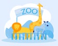 Open Air Zoo with Wild Animals Presentation Poster