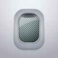 Open Aircraft window. Plane porthole isolated. Vector.