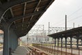 open-aired abandoned platform of a train station Royalty Free Stock Photo