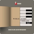 Open album for Music Therapy Day Royalty Free Stock Photo