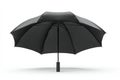Open Black Umbrella on White Background - 3D Render Royalty Free Stock Photo