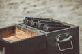 Open ammunition box Royalty Free Stock Photo