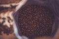 An open bag of coffee beans Royalty Free Stock Photo