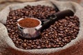 An open bag of fresh coffee beans Royalty Free Stock Photo