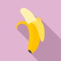 Open banana icon, flat style