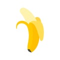 Open banana icon, flat style