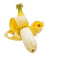 open banana and peel