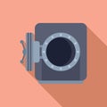 Open bank money room icon flat vector. Best security access Royalty Free Stock Photo