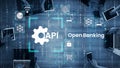 Open Banking Concept with API Integration and Digital Connectivity, Symbolizing Innovation in Financial Technology on a Royalty Free Stock Photo