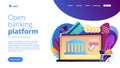 Open banking platform concept landing page. Royalty Free Stock Photo