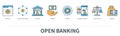 Open banking vector infographics Royalty Free Stock Photo